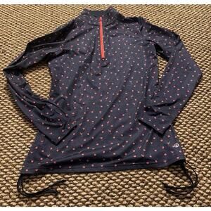 Straight Down Pullover Womens Medium Blue Sactuary CO Golf Cherry Martini Print